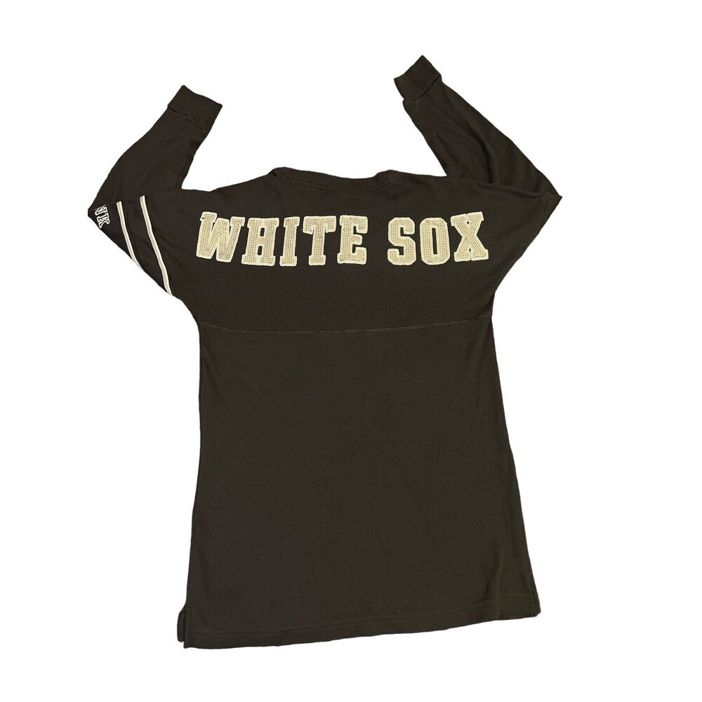 Chicago White Sox Victoria's Secret Pink Womens Top Sweatshirt Sz XS Sequin MLB